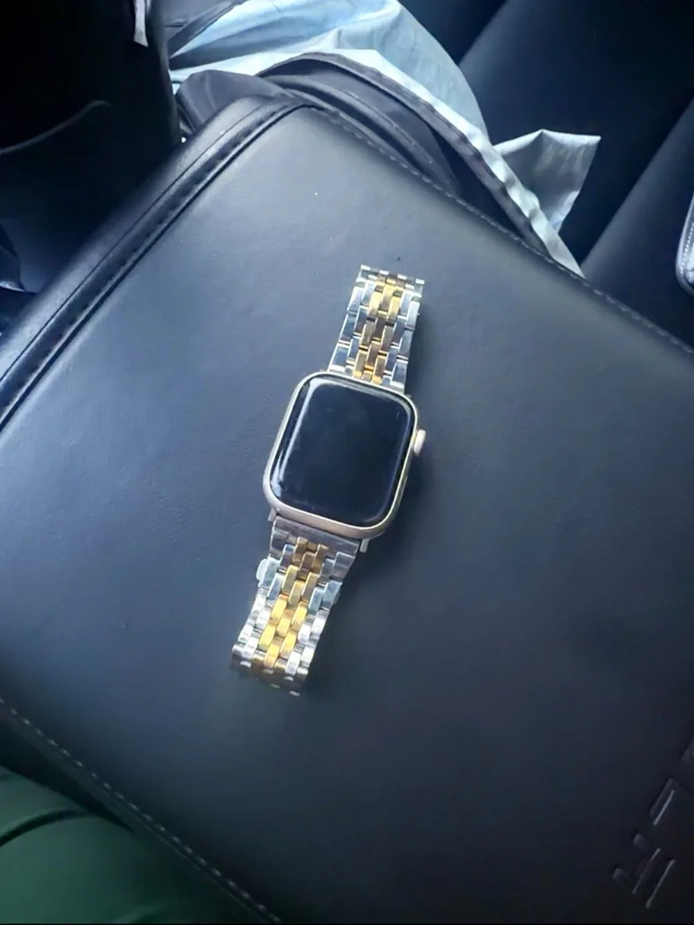 Apple Two-Tone (Gold & Silver) Smartwatch with Purple Display